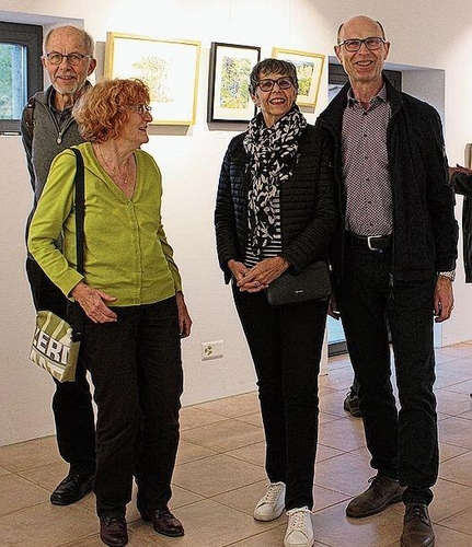 Vernissage-Gäste (von links): Christian, Micheline, Daniela und Thomas.