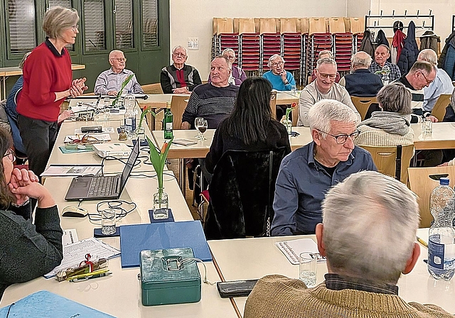 Präsidentin Marianne Bumbacher blickte vor zahlreich erschienenen Vereinsmitgliedern an der 80. Generalversammlung auf das vergangene Jahr zurück und auf das neue Vereinsjahr voraus. Bild: zvg