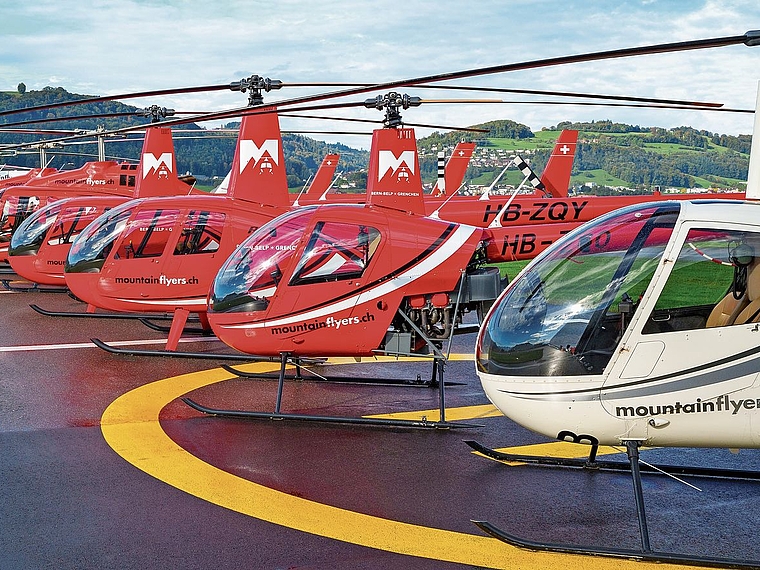 Die vielseitige Heli-Flotte von Mountainflyers ist am Heli-Day zu sehen, ebenso Gast-Helis von verschiedenen Organisationen. Bild: zvg