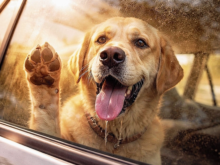 Bei 30 Grad draussen herrschen im Auto nach fünf Minuten bereits lebensbedrohliche 50 Grad.Bild: KI generiert