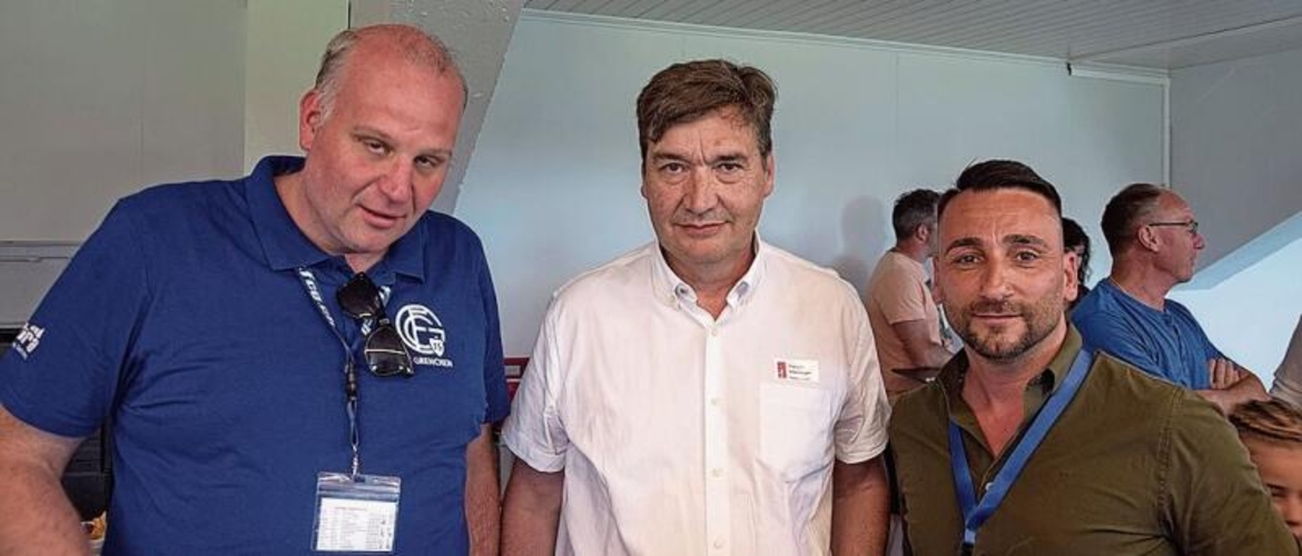 Präsidenten-Runde: OK-Präsident Markus Mehr (links) mit Stadtpräsident François Scheidegger und FCG-Präsident Mirko Recciuti.