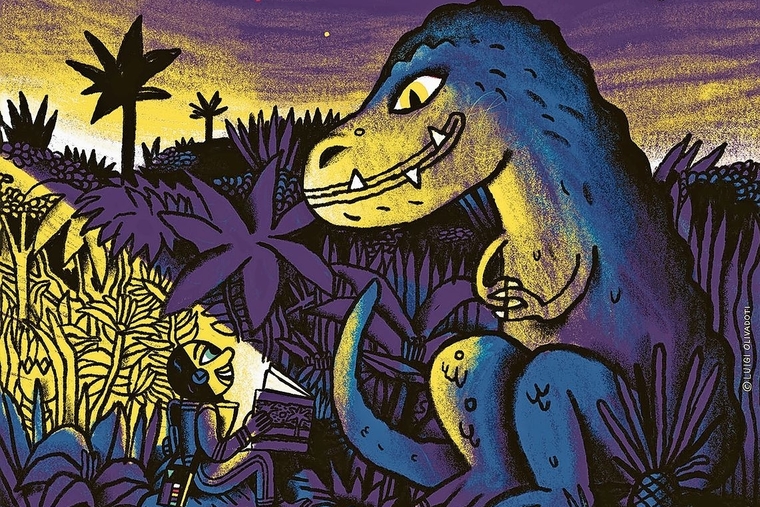 Das diesjährige Plakat der Schweizer Erzählnacht. Bild: SIKJM / Luigi Olivadoti