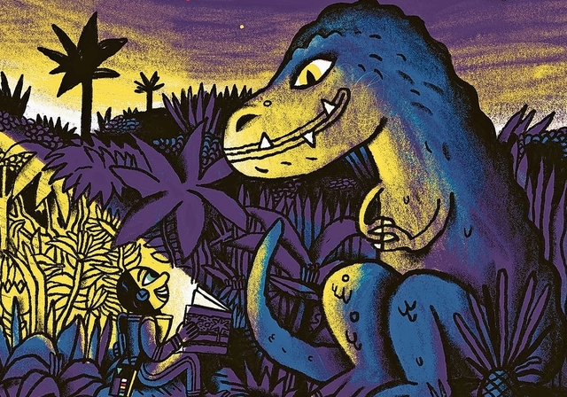 Das diesjährige Plakat der Schweizer Erzählnacht. Bild: SIKJM / Luigi Olivadoti