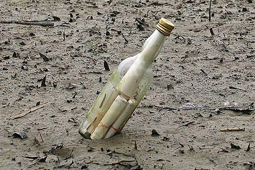 Für einmal ein schöner Fund: Eine echte Flaschenpost wurde aus der Aare gefischt.