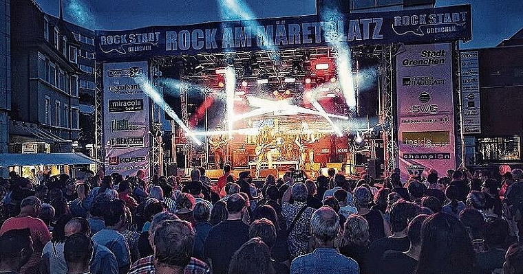 Immer wieder ein Genuss für die Freunde der Rockmusik: «Rock am Märetplatz» in Grenchen geht am 7. August in seine zehnte Runde. Bild: zvg
