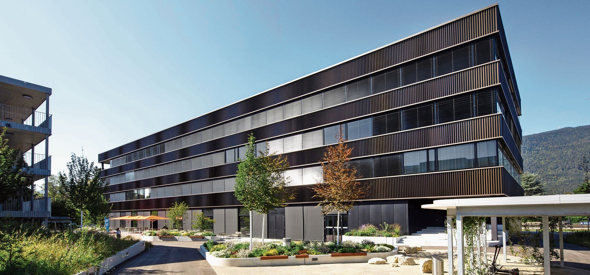 Zwischen dem nördlich gelegenen Campus Technik und den Mietwohnungen besticht ein überaus attraktiver Innenhof. Bild: Campus Technik