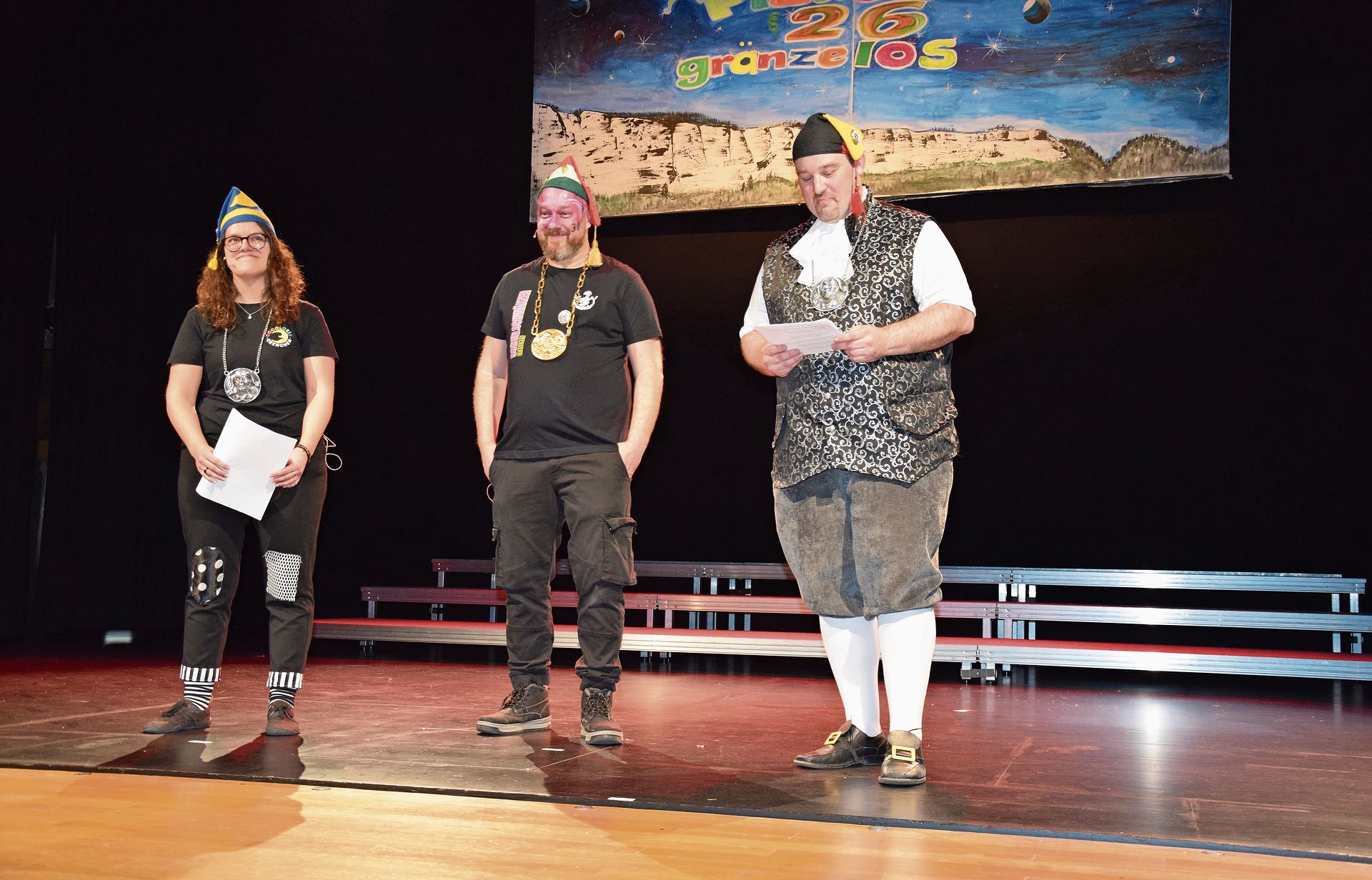 Die Obernarren Kim Lüthi, Mischu Baier und Marco Christen.