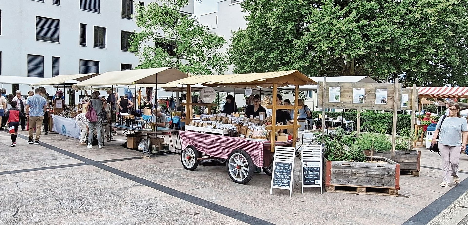 Klein und fein – so präsentiert sich der Herbstmarkt in Pieterlen im Zentrum des Seeländer Dorfes. Klein und fein – so präsentiert sich der Herbstmarkt in Pieterlen im Zentrum des Seeländer Dorfes.